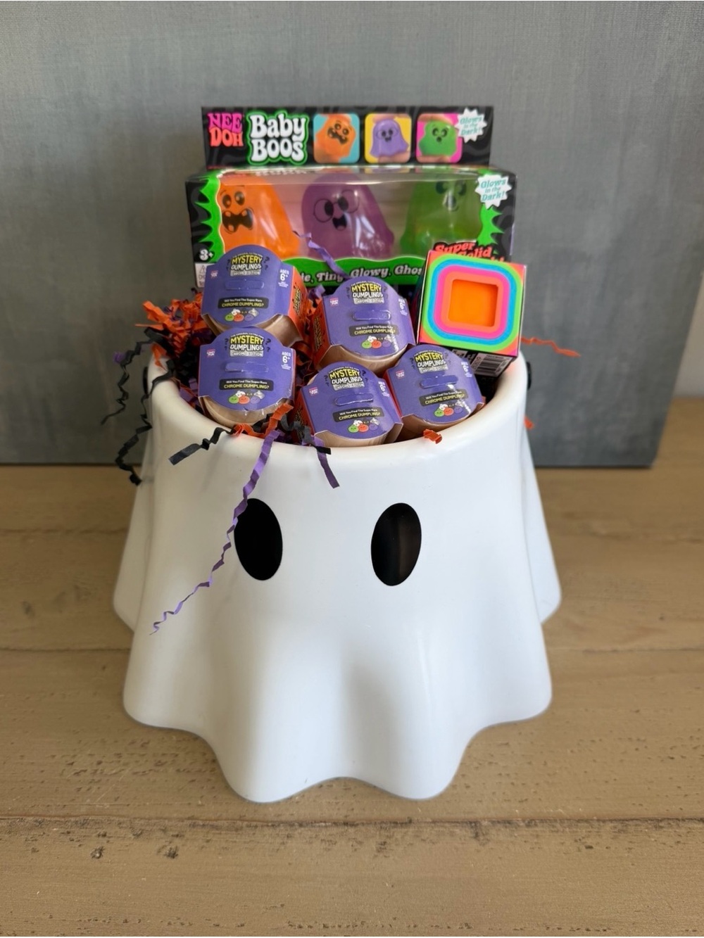Halloween NeeDoh Baby Boos & RMS Dumpling Ghost Boo Basket